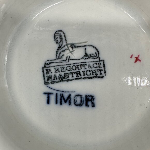 Vintage Bowl P Regout Co Maastright Timor Holland Asian Style Hand Painted - Picture 9 of 12